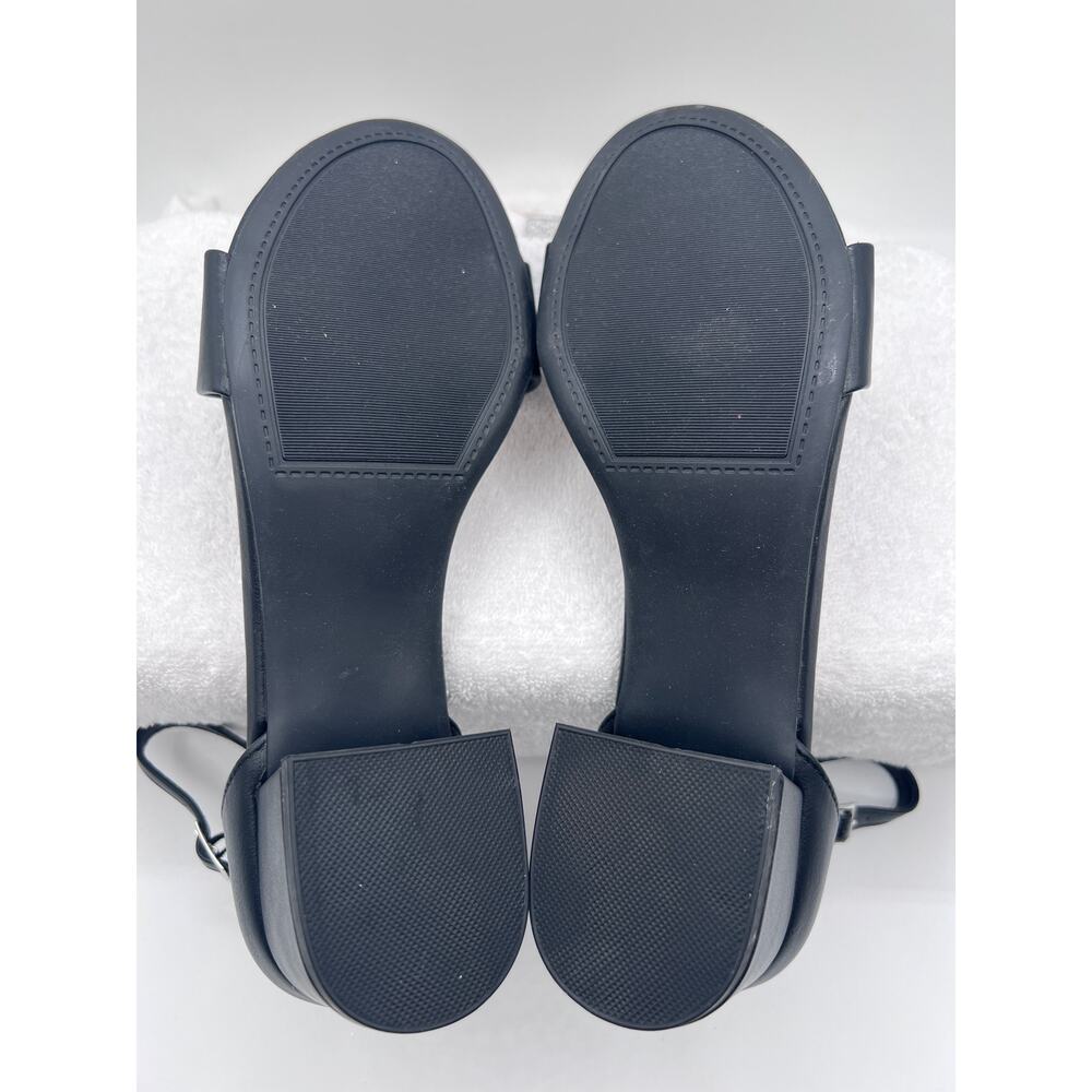 SUGAR 'NOELLE' LOW DRESS BUCKLE SANDAL BLACK SMOOTH WOMENS 9.5W WIDE NEW - Picture 8 of 10